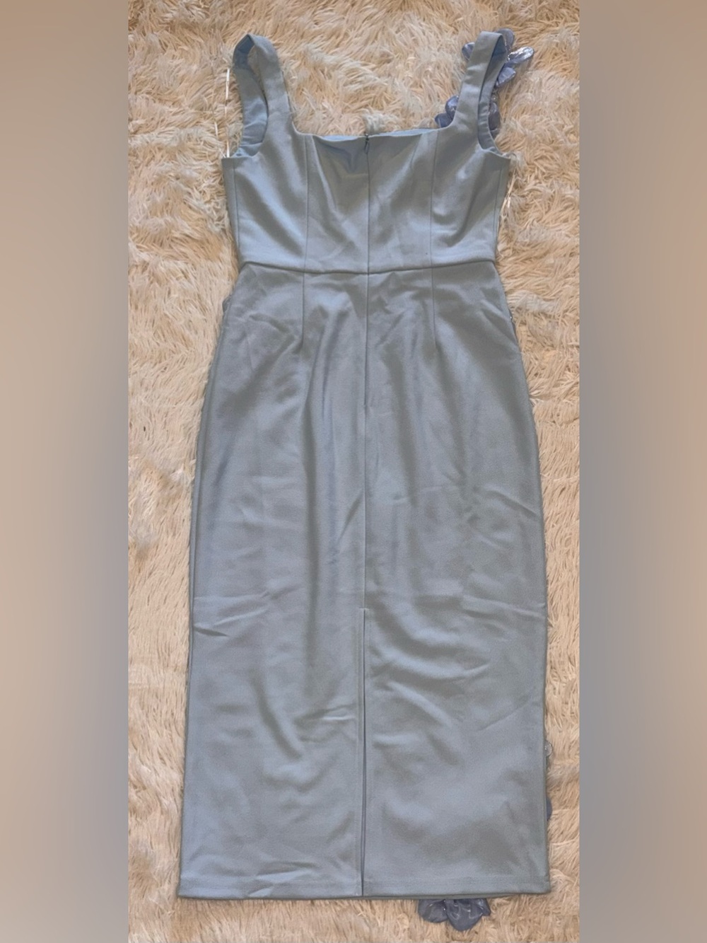 NEW ELLIATT Chantelle 3d floral blue midi Dress sz M - Picture 7 of 10